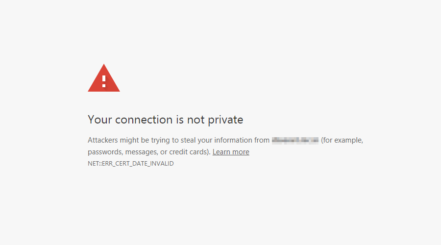 halaman peringatan not secured yang menahan pengunjung untuk tidak mengunjungi situs web anda karena sertifikat ssl/tls expired